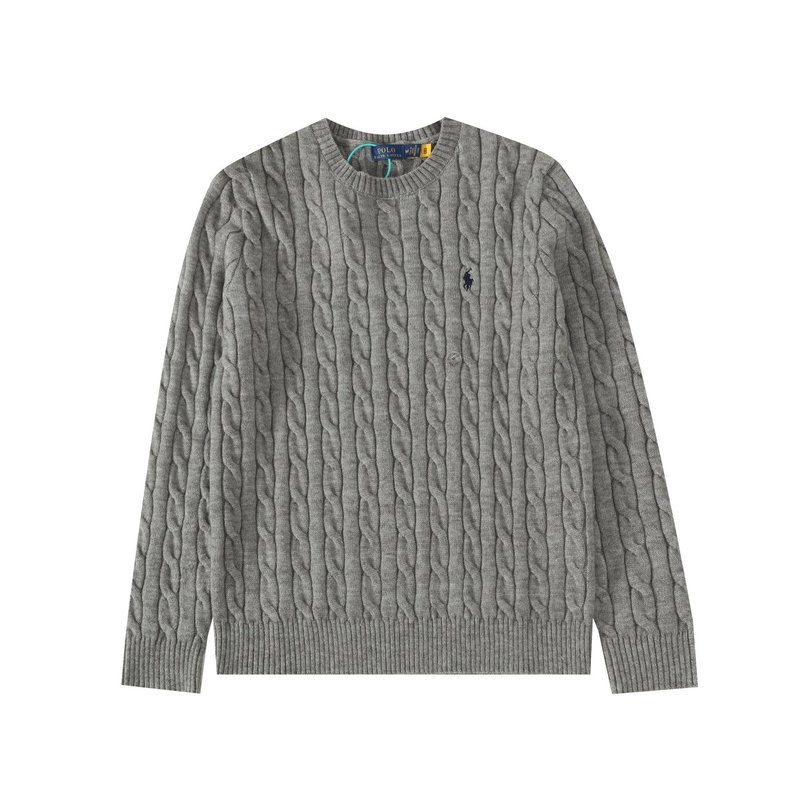 跨境Ralph Lauren  拉夫劳伦 纯色LOGO刺绣圆领套头长袖毛衣|undefined