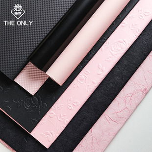 bouquet wrapping paper wholesale rose cotton wind powder black bunch wrapping paper embossed DIY bag flower material florist