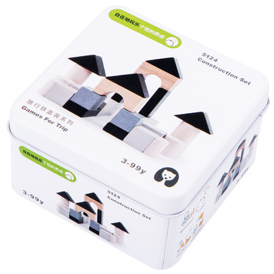 Juguetes de madera para niños al por mayor caja ciega Cubo de Rubik rompecabezas bloques de construcción giroscopio bebé educación temprana cognitiva viajes educativos