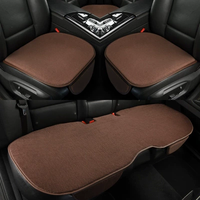 Pure wool car seat cushion, short: Wool pad - pure-wool-three-piece-seat-cushion-set-coffee-color