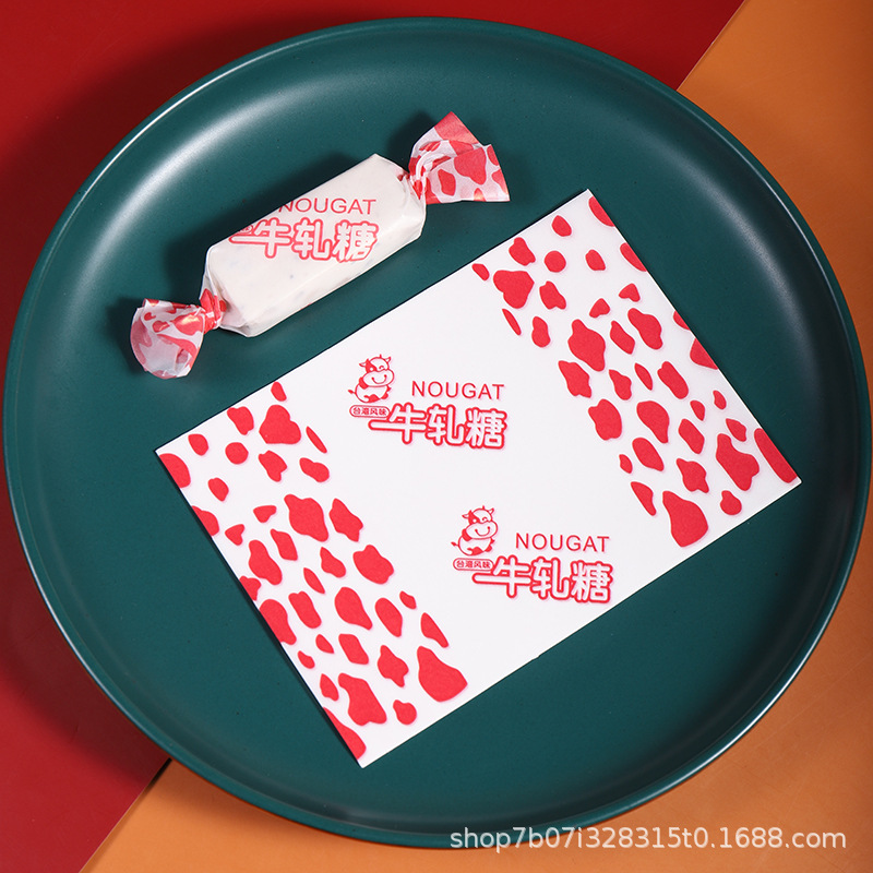 Papel de embalaje de papel de turrón embalaje de papel de caramelo embalaje de papel de turrón papel de caramelo de arroz glutinoso 100 piezas