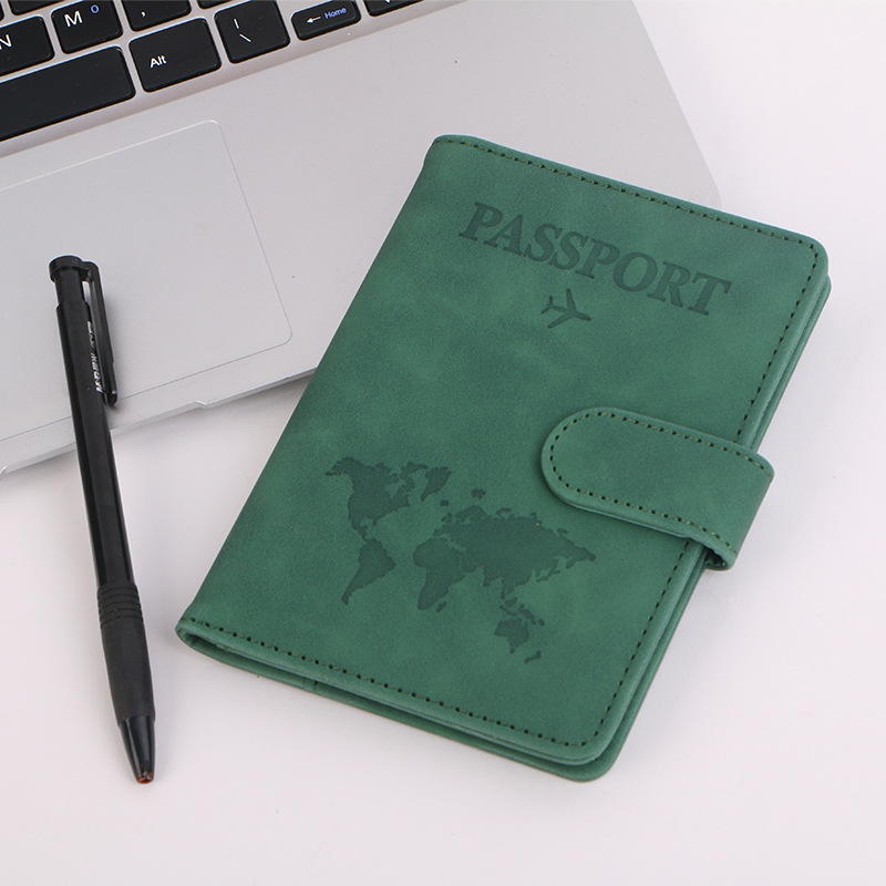 RFID Passport Bag Buckle PU Color Changing Map Multi function Passport Cover Ticket Holder Card Holder_voghion.com