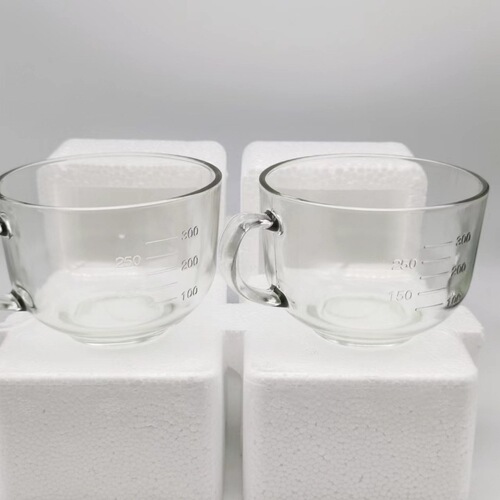 Wholesale breakfast milk glass water cup with high-end aesthetic, heat-resistant glass cup, oat coffee measuring cup for customization