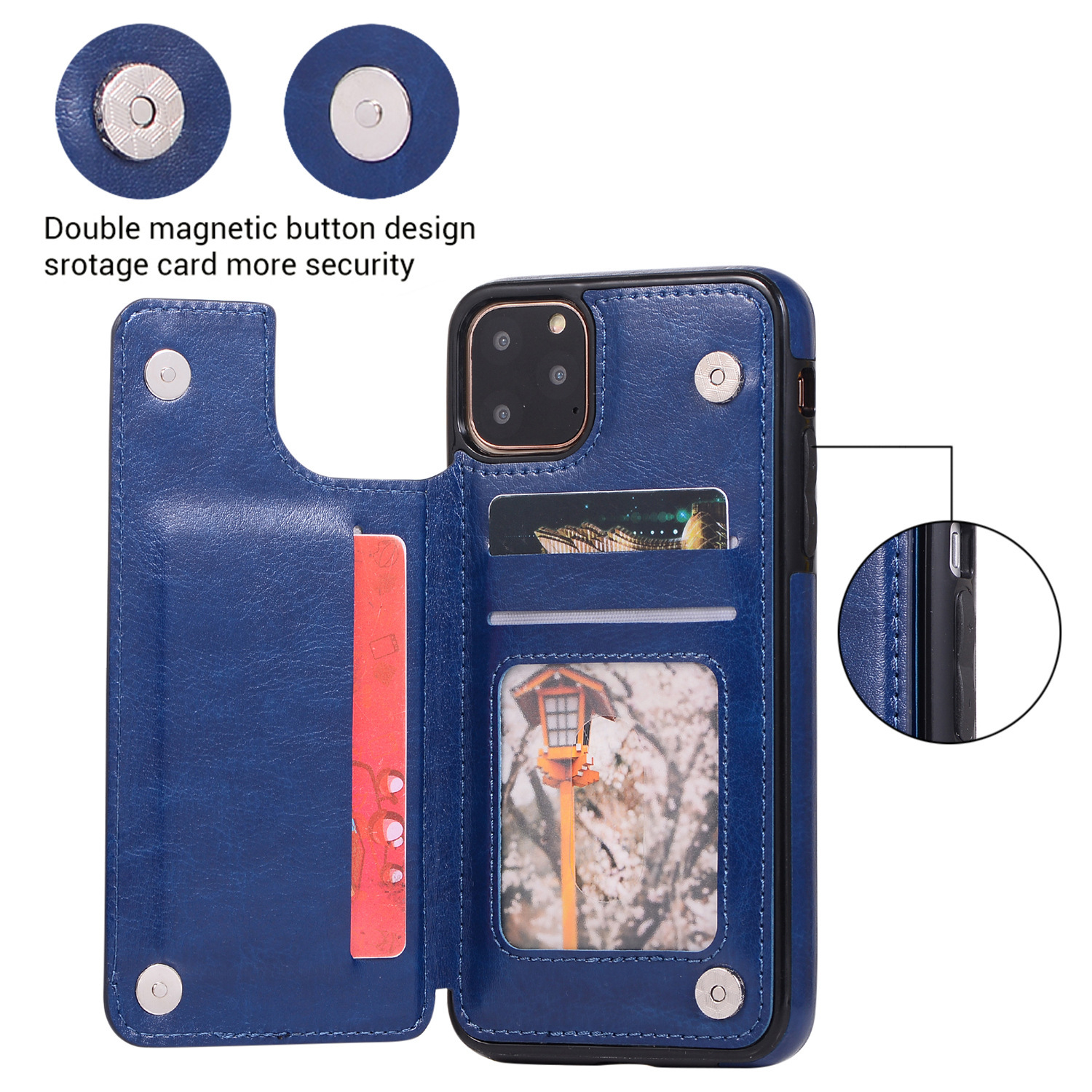 For iPhone14 15 Mobile Phone Leather Case  13 Pro Crazy Horse Pattern Protective Case Samsung A55 Mobile Phone Case_voghion.com