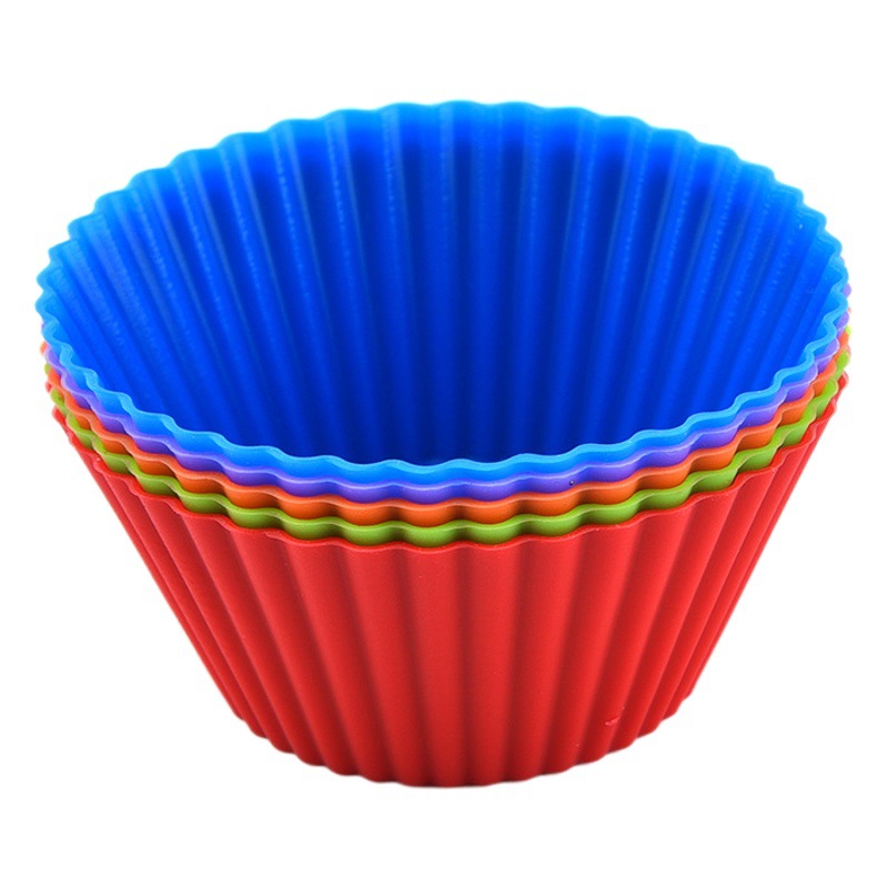 In-Stock 7cm Silicone Muffin Cups, Small Size, High-Temperature Resistant Baking Cake Cups, Muffin Cups, Pudding Molds, Egg Tart Molds