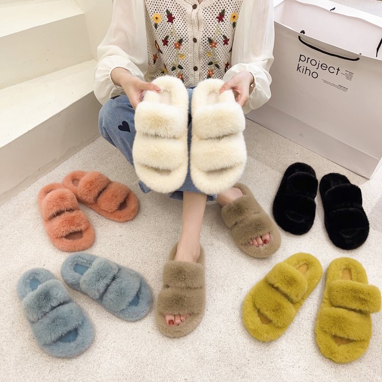 2021 autumn and winter new wool slippers...