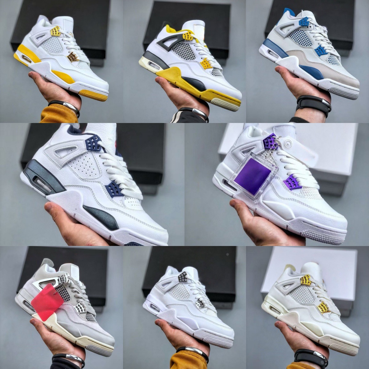 Autumn and Winter New Nk Sports and Leisure Campus Men's and Women's Sneakers, Comfortable and Versatile Aj4 Basketball Shoes, Wear-Resistant and Fashionable