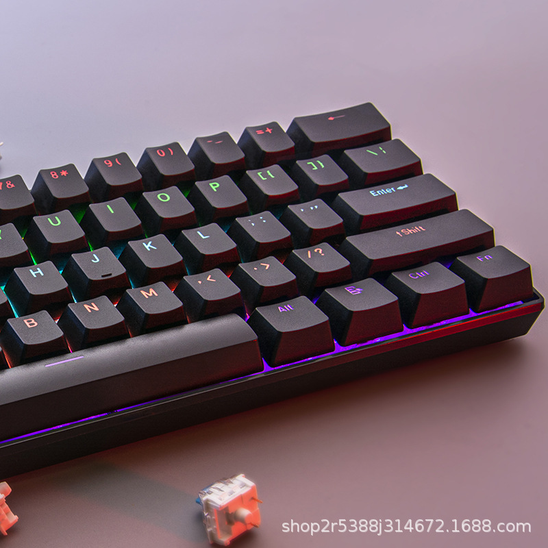 実体工場在庫卸売 61/68キー バックライト付き 有線 メカニカルキーボード 青軸/赤軸 跨境 Amazon|undefined