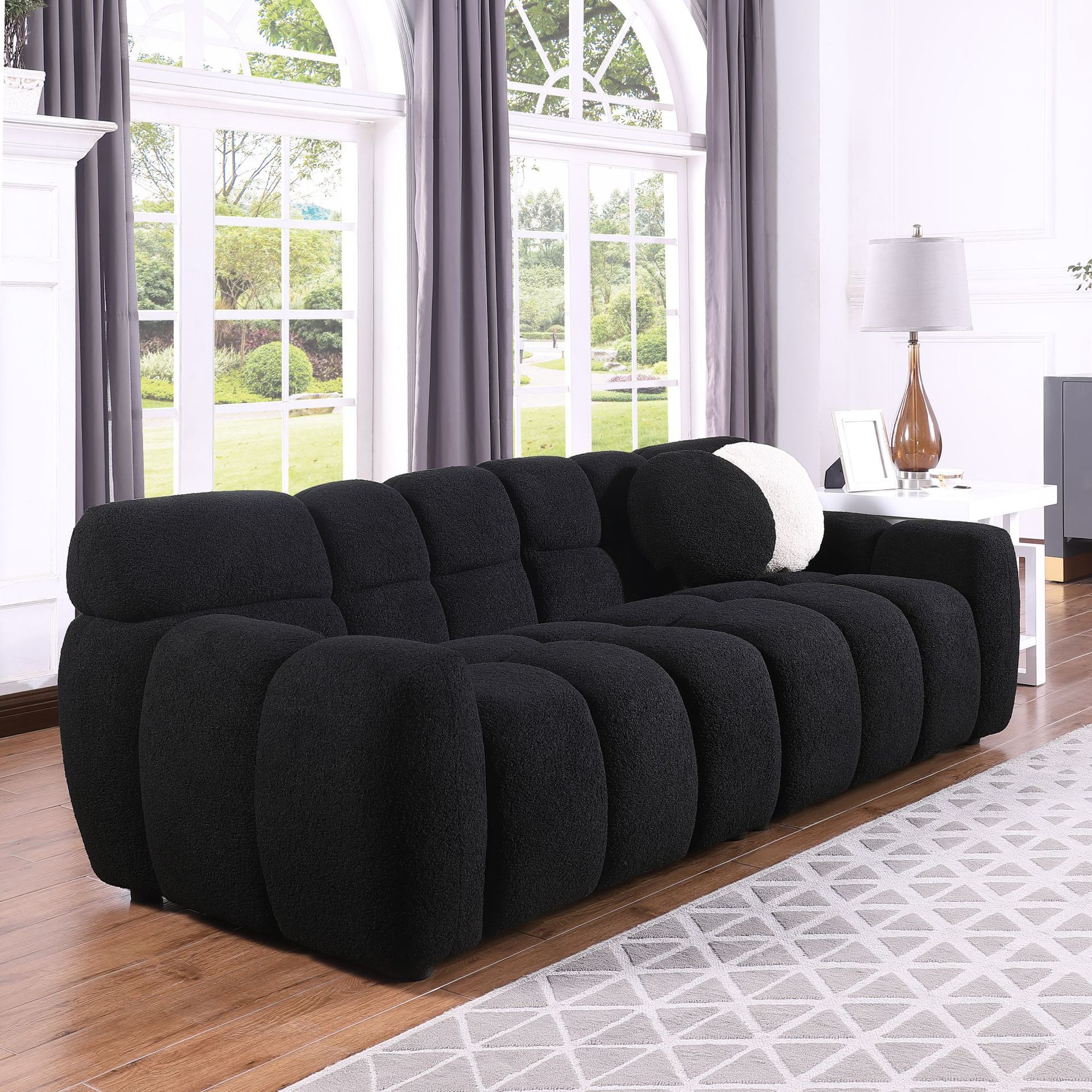 Sofá minimalista, tela, sala de estar para el hogar, piso, sofá de tela moderno, simple, grande y pequeño