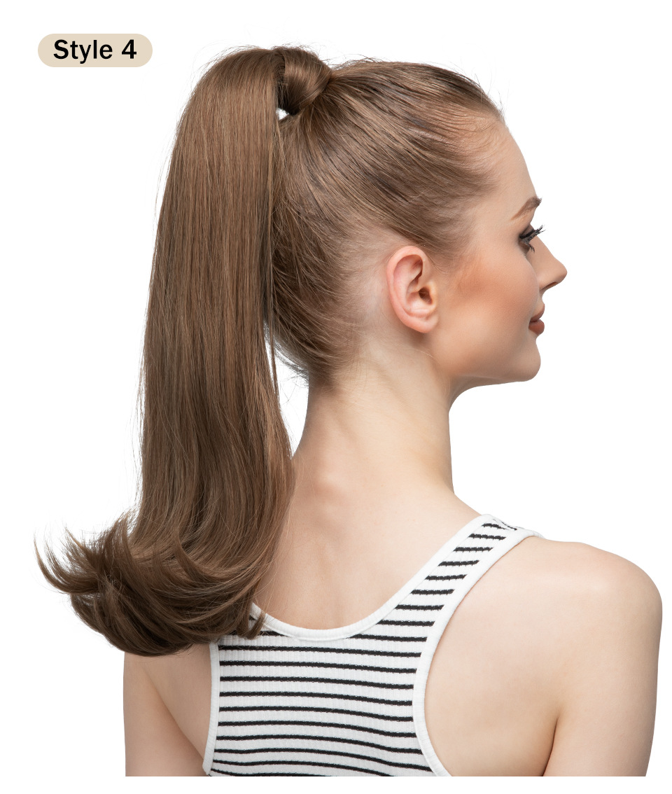 Peluca de seda de alta temperatura transfronteriza con clip, cabello largo, cola de caballo, bobinado femenino, micro rizo natural, fibra química, fabricante de cola de caballo, comercio exterior_voghion.com