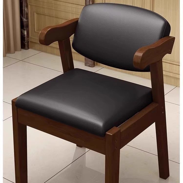 Solid Wood Dining Chair, Home Living Room Armrest Dining Chair, Desk Chair, Office Computer Chair, Comfortable for Long Periods of Sitting, Solid Wood Chair