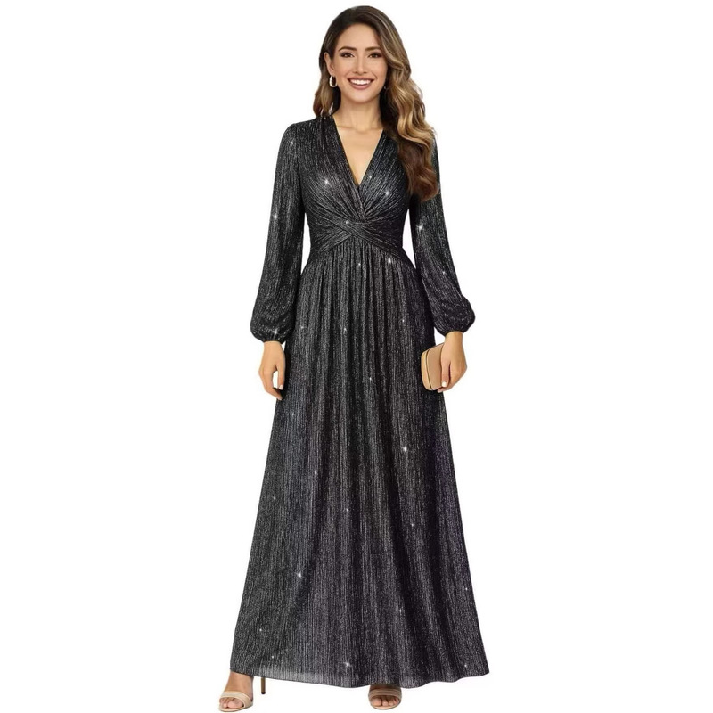 2026 New Amazon Export V-Neck Sequined Long Evening Dress, Slim Fit, Elegant Ball Gown, Light Luxury Long Dress 2026 New Amazon Export V-Neck Sequined Long Evening Dress, Slim Fit, Elegant Ball Gown, Light Luxury Long Dress