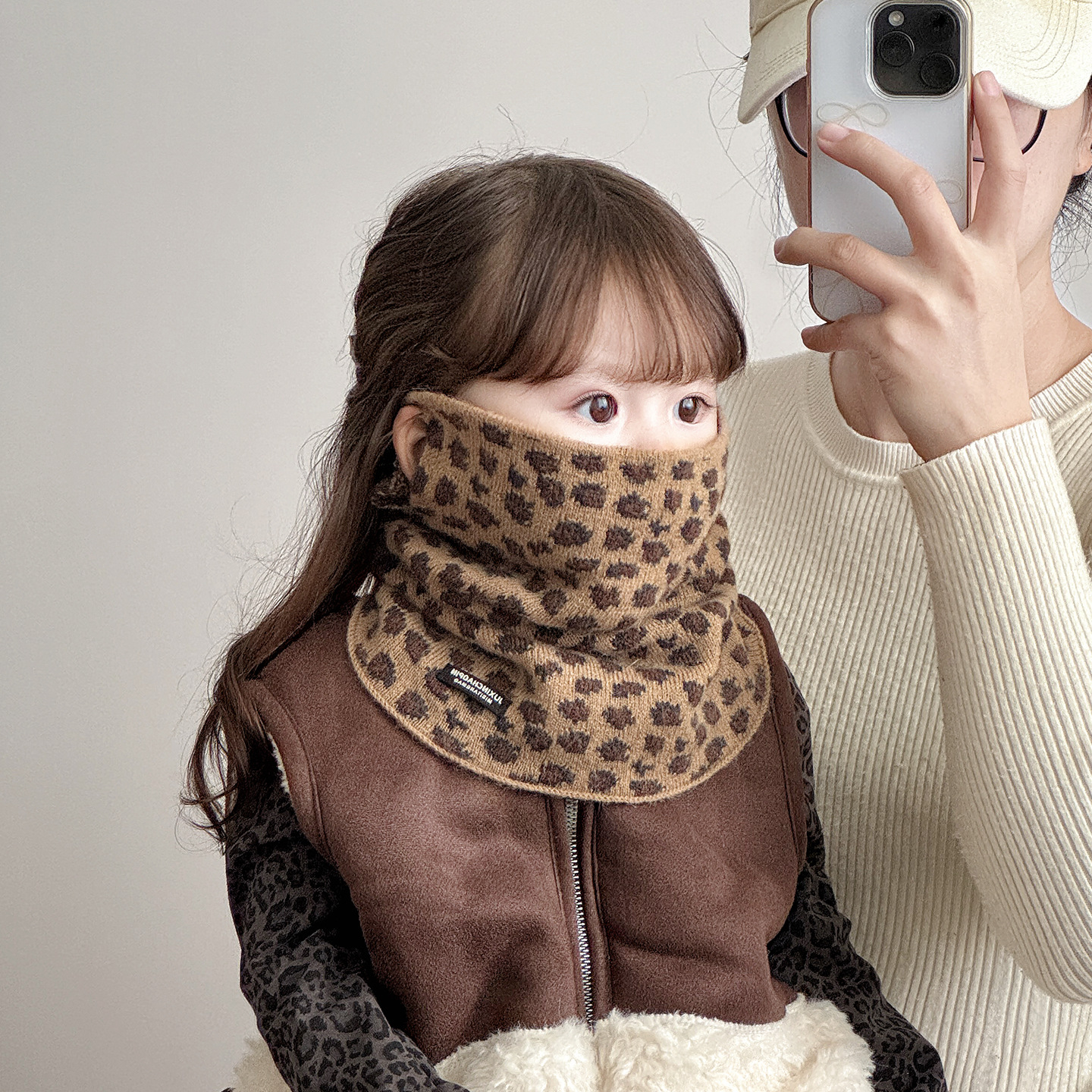 Cuello de invierno para niños colgar máscara de orejas para bebés gruesa bufandas de lana de punto caliente para proteger el cuello a prueba de viento colcha de cuello