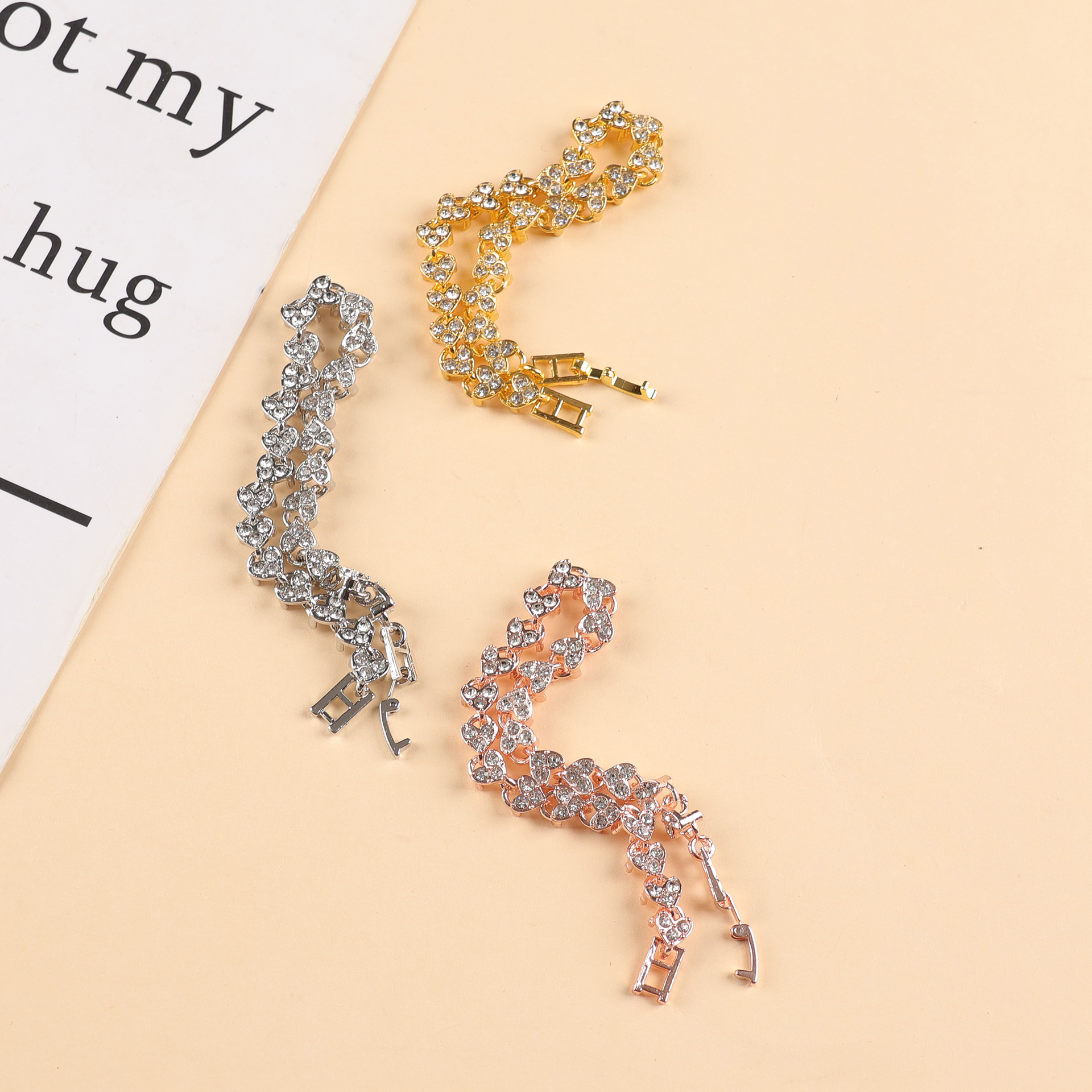 韩版时尚罗马手链女简约个性超闪满钻锆石手饰品森系网红手链手表