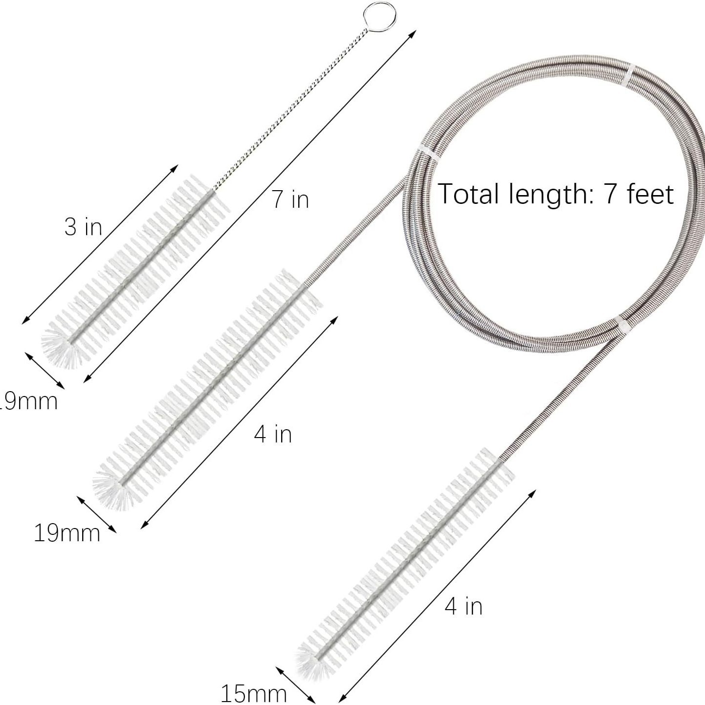 양방향 브러시 흰색 + 작은 브러시 (직경  19/15mm 무게 약  85.8G)