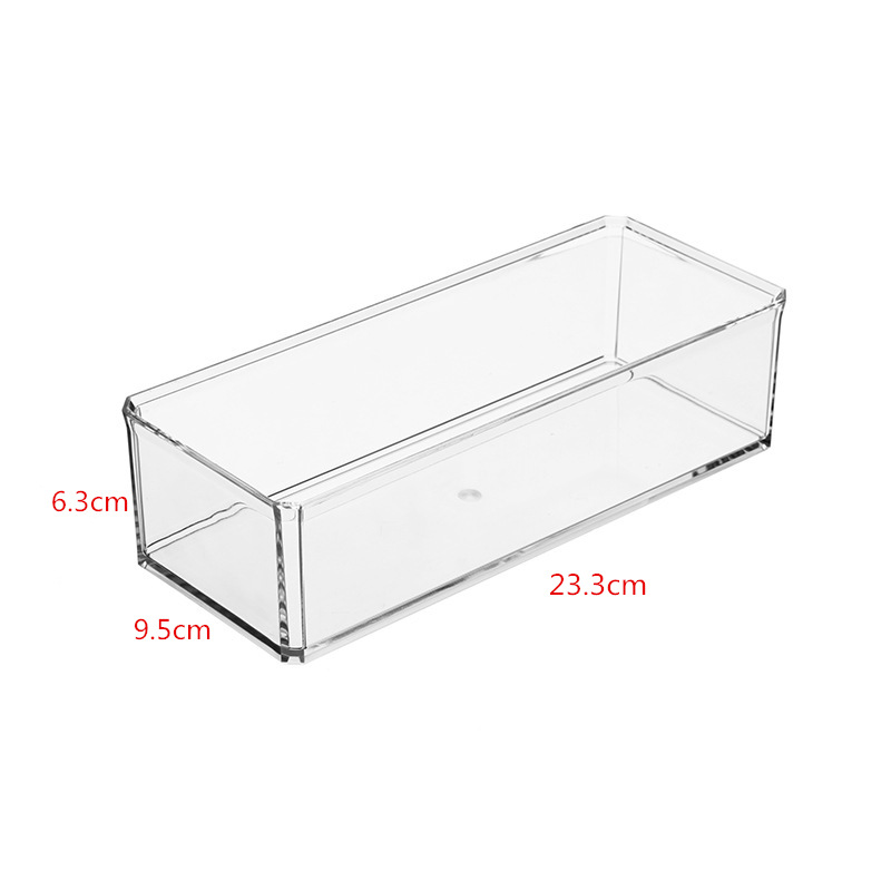 Caja de almacenamiento de barra caja de almacenamiento de escritorio rectangular transparente caja de hisopo de algodón cosmético a prueba de polvo acrílico apilable