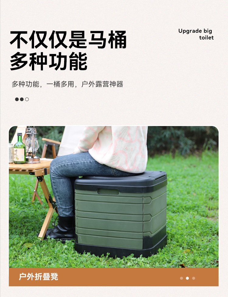 Car/Outdoor Folding Toilet Outdoor Camping Car Toilet Foldable Portable Emergency Toilet