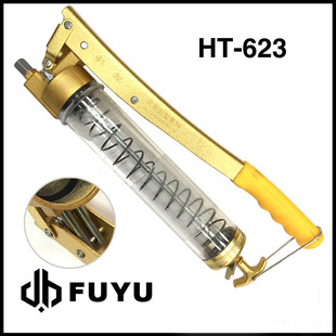 Hantuo transparent grease gun manual automatic rebound labor saving double pressure rod high pressure 800cc grease gun HT-623