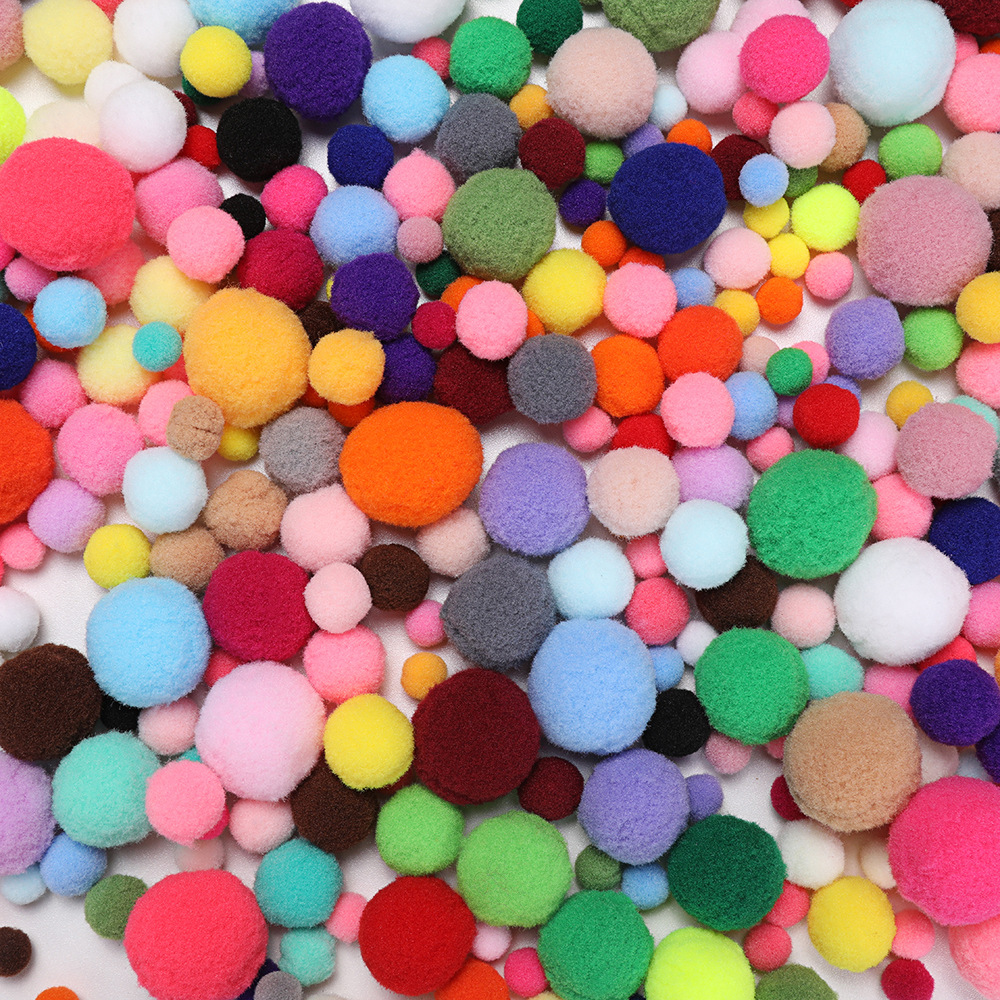 定制高弹毛球彩色涤纶毛球diy手工毛绒球 包包毛球diy圣诞帽毛球