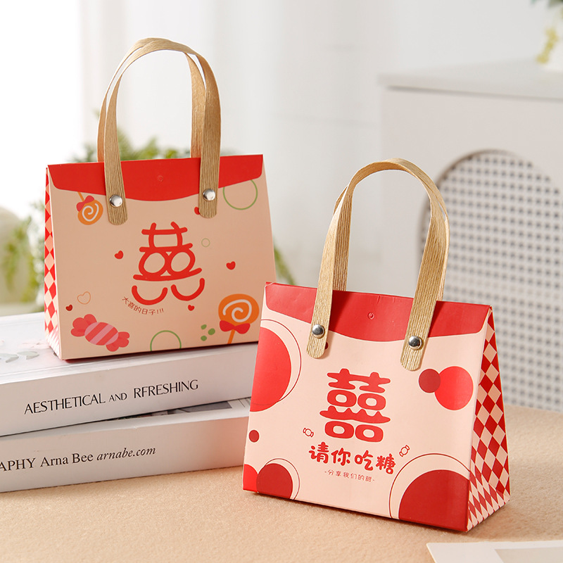 Creative Embossed Handbag 2024 New Wedding Candy Box Chinese Style Wedding Candy Box Candy Bag