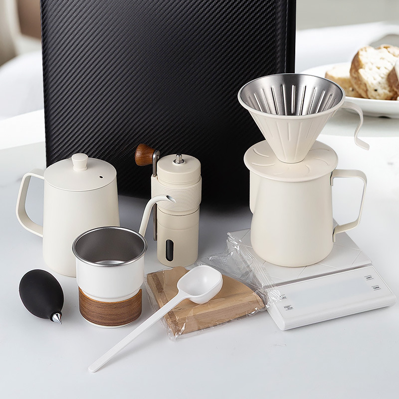 Acero inoxidable conjunto de café portátil al aire libre acampado papel de filtro de viaje de café de mano regalos al por mayor