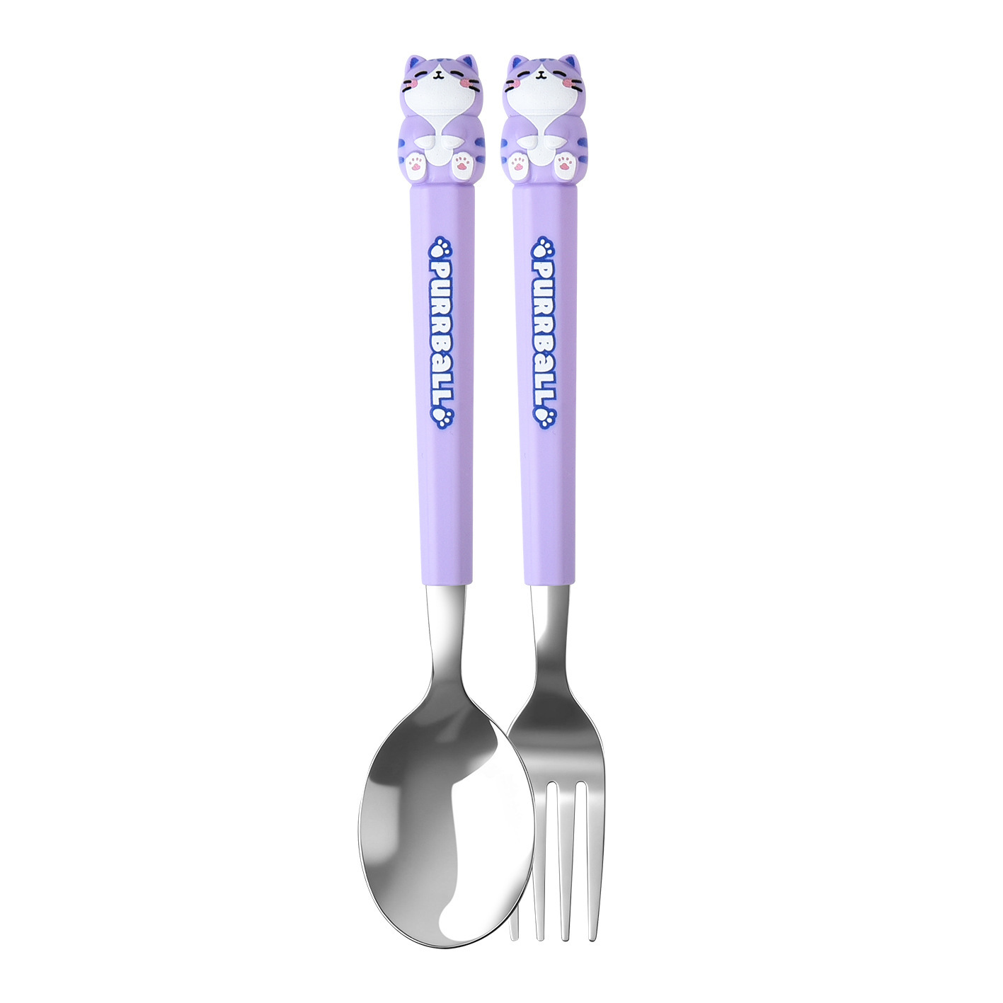 Animal encantador portátil para llevar estudiantes cucharas de comidas dormitorios escolares cucharas de cubierta de cubierta set