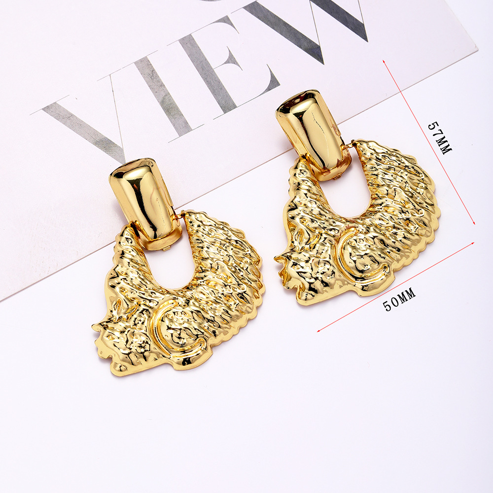 Metal Material 1 Pair Elegant Heart Shape Rectangle Plating Metal Drop Earrings