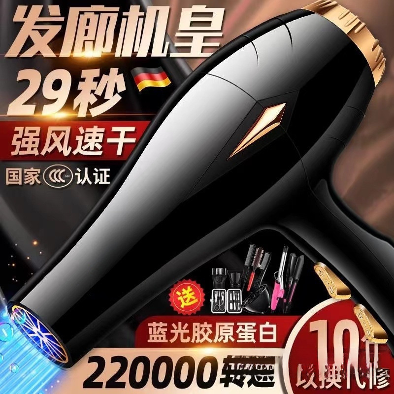 Hair Salon Hair Dryer Blows Hair with Strong Wind, Home Barber Shop Power Negative Ion Hair Care, Quick Drying and Silent