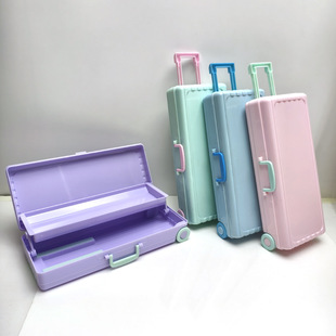 Upgraded Suitcase Stationery Box Kidsren's Handmade DIY Trolley Case Stationery Box Large Capacity Suitcase Pencil Box