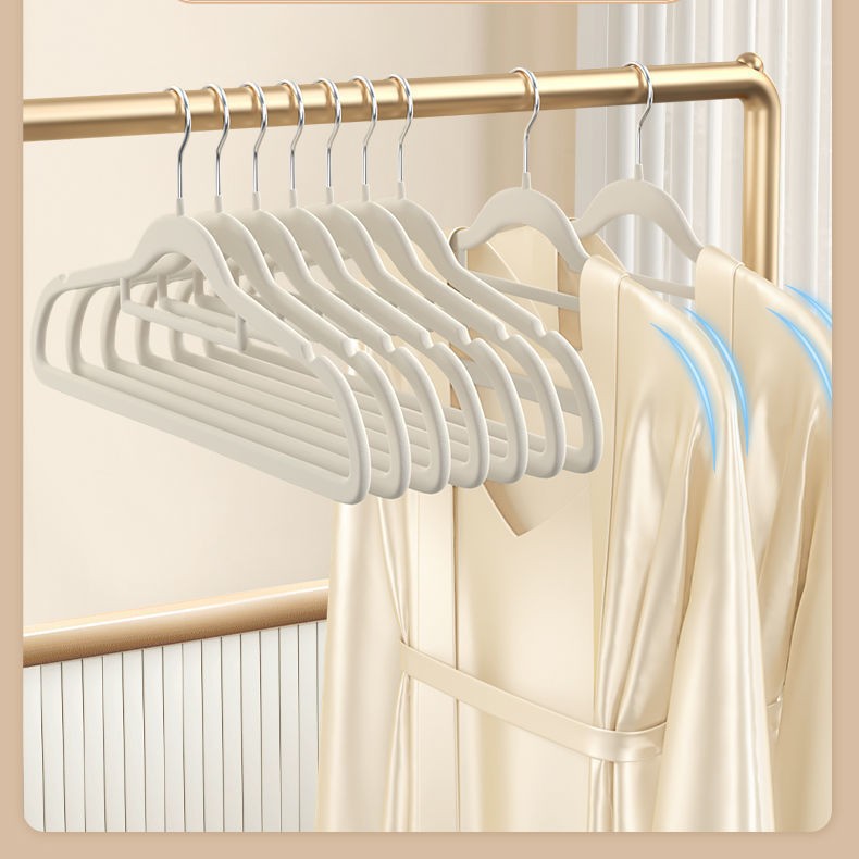 Percha de ropa de flocado antideslizante sin marcas soporte de ropa de estilo japonés para almacenar artefactos mágicos de doble uso para ropa de dormitorio doméstico