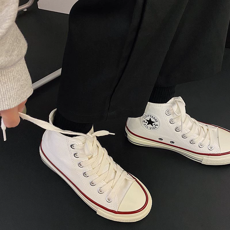 High-top Canvas Sneakers Women, 1970s Retro Ulzzang Hong Kong Style, Casual Board Shoes