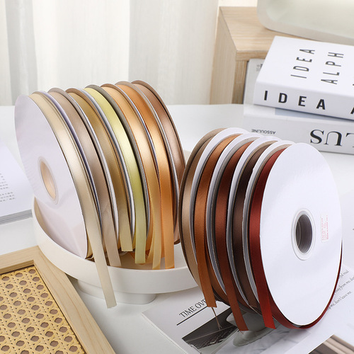 1cm high-density polyester strap binding woven ribbon cake baking gift box flower wrapping silk ribbon silk ribbon wholesale