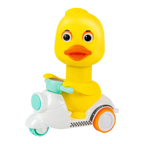 Inertia cartoon motorcycle pressing little yellow duck children's gift stall toy cute duck toy wholesale