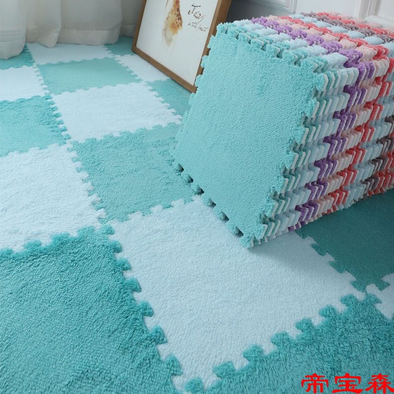 bedroom carpet Shop for Room Bedside Box lovely household Mosaic Mat Suede Mat washing