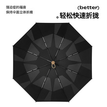 新款三折记忆折痕易折伞自主创新手动晴雨伞高级商务免折叠收伞