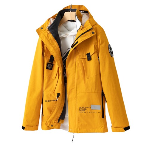 Outdoor Three-in-One Down Windbreaker Jacket Women's Autumn/Winter Coat Men's Tibetan Mountaineering Travel Outfit Two-Piece Set Windproof Clothing