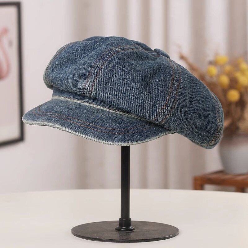 Women's Vintage Style Sweet Solid Color Curved Eaves Beret Hat display picture 1