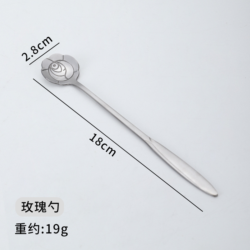 Cuchara de acero inoxidable Oro creativo Rose flor de cerezo cuchara agitación taza postre cuchara de café Nido de pájaro cuchara de miel