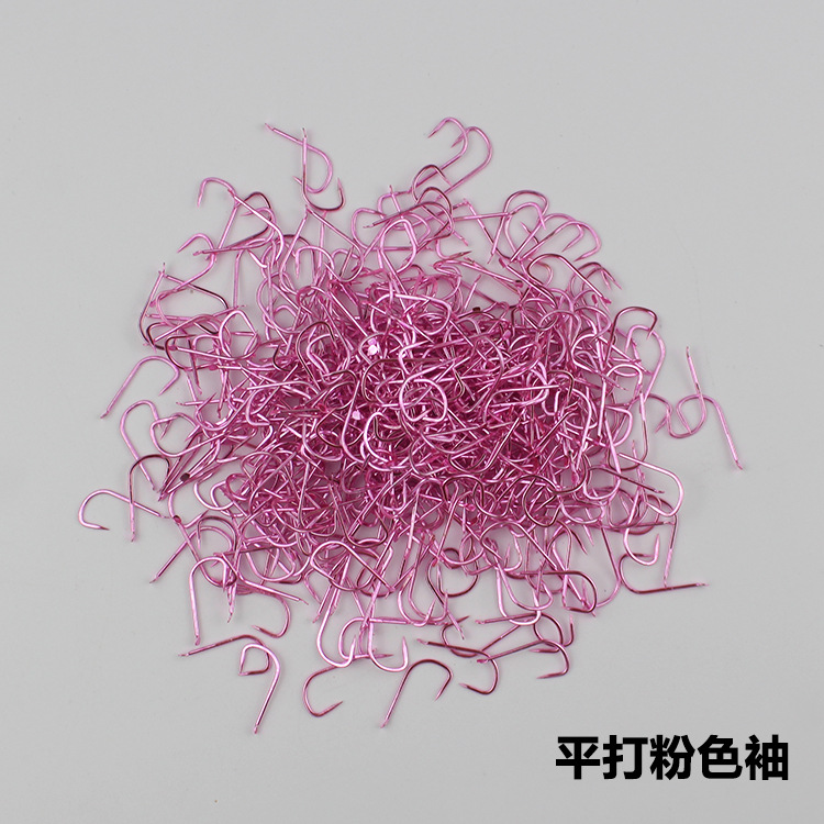 Venta al por mayor manga gancho a granel manga plana Rosa verde azul púas sin espina tamaño pequeño mango largo carpa raya blanca gancho pequeño gancho