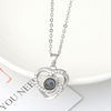 100 languages I love you projector sterling silver necklace creative diamond love vibrato and the same clavicle necklace