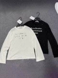 现货跨境潮牌 AC美式镜面字母印花1996烫钻圆领长袖T恤宽松上衣女