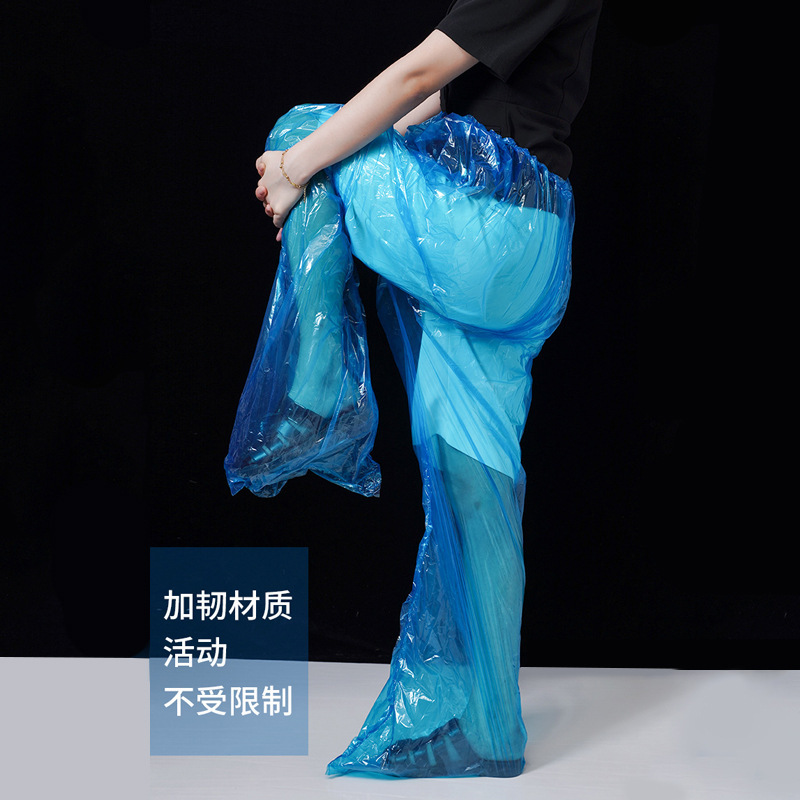 Disposable Rain Pants, Transparent, Foot-Covering, Full-Body, Split-Type, Rafting Raincoat with Shoe Covers, Pe Waterproof, Portable, Foot-Sealing, for Men and Women Disposable Rain Pants, Transparent, Foot-Covering, Full-Body, Split-Type, Rafting Raincoat with Shoe Covers, Pe Waterproof, Portable, Foot-Sealing, for Men and Women