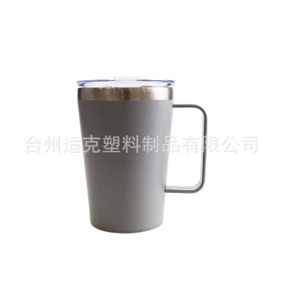 12oz Mug with Handle 304 Stainless Steel Thermos Cup Creative Portable Lid Office Beer Coffee Cup