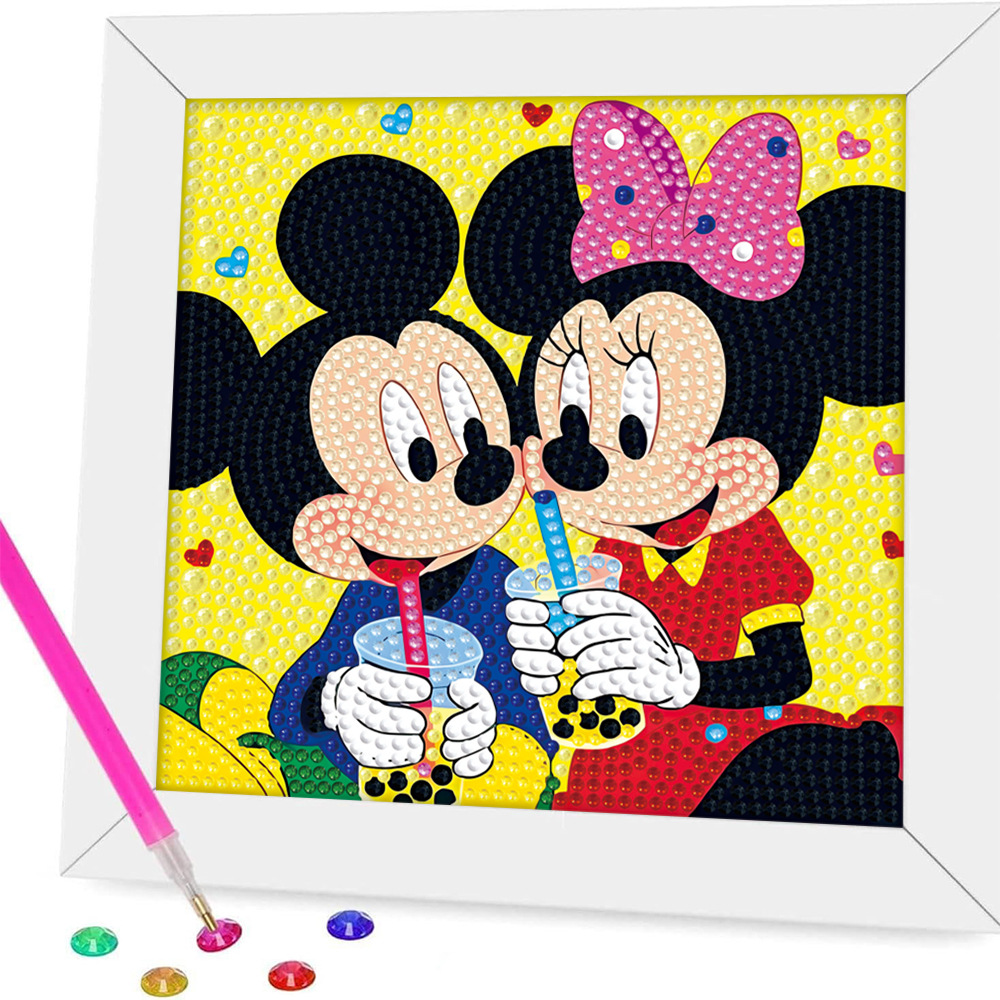 Nuevo kit creativo de pintura de diamantes DIY para niños, diseño de panda de dibujos animados, juguete de niña, pegatinas bonitas, pintura de diamantes completa, transfronterizo