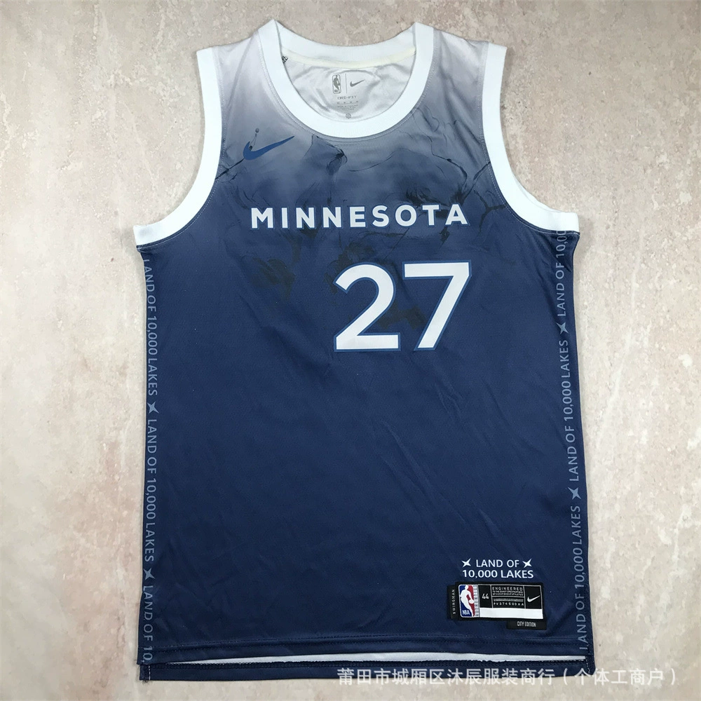 Горячее прессование американская баскетбольная форма Knicks Timberwolves Lakers Clippers Edwards Westbrook Russell спортивная майка