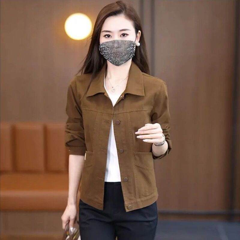 棉短款外套女2025秋季新款小个子洗水棉工装时尚洋气休闲夹克衫|undefined