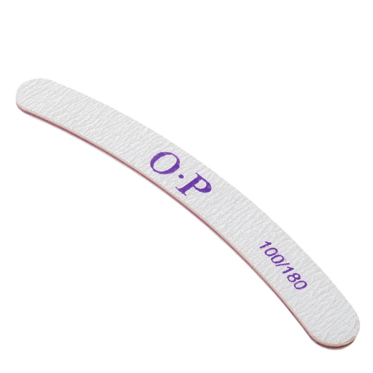 Curvada lima de uñas núcleo púrpura lima de uñas dentada en forma de plátano gris y blanco tira de arena Super esmerilado tira 100/180