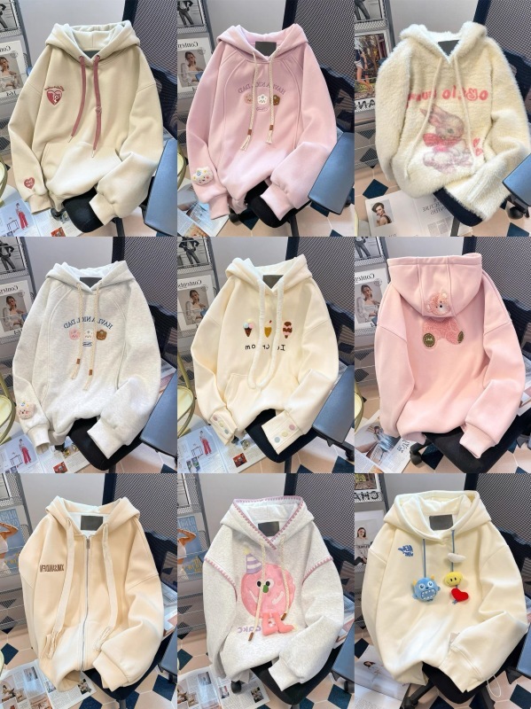 春秋可爱宽松连帽卫衣女外套百搭套头外穿上衣女装批发实体店货源|undefined
