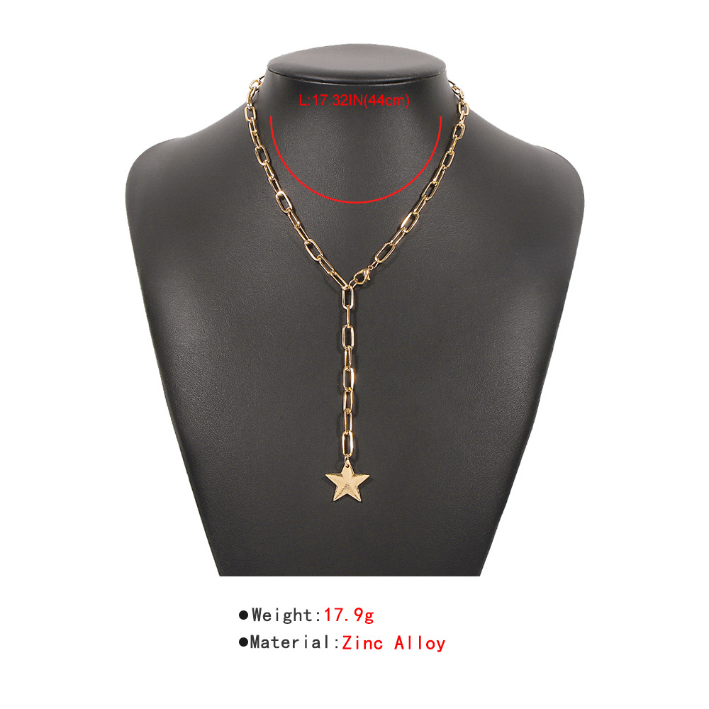 Simple Retro Irregular Geometric Long Star Necklace display picture 4