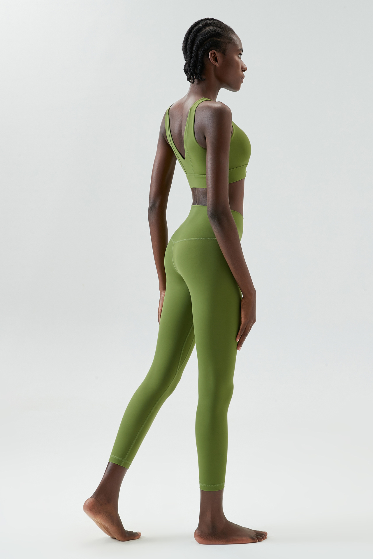 Simple Style Sport Style Solid Color Nylon U Neck Tracksuit Racerback Tank Tops Skinny Pants display picture 17